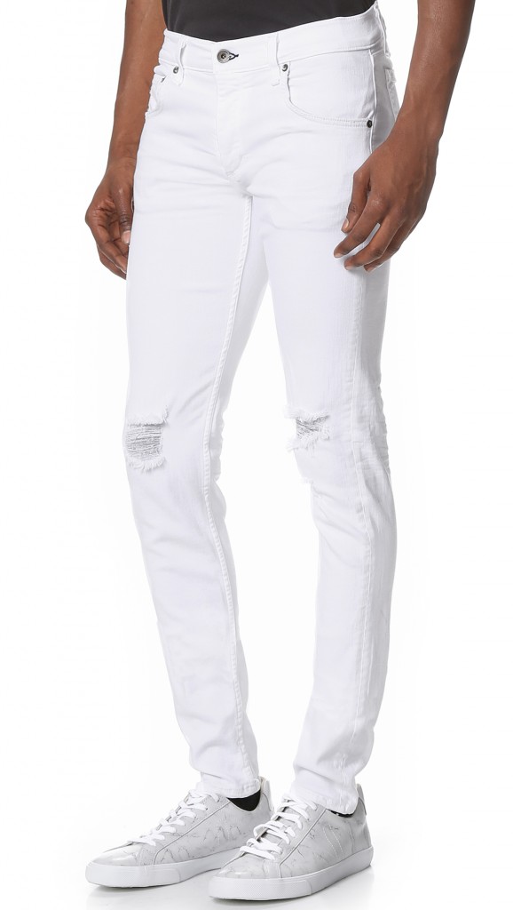 Rag & Bone Fit 1 Aged White with Holes